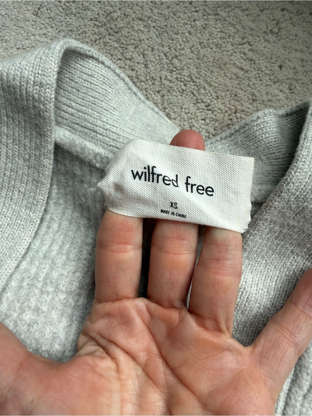 Aritzia Wilfred Free XS Gray Open Front Cropped Cardigan Balloon Sleeve Sweater - Picture 4 of 6